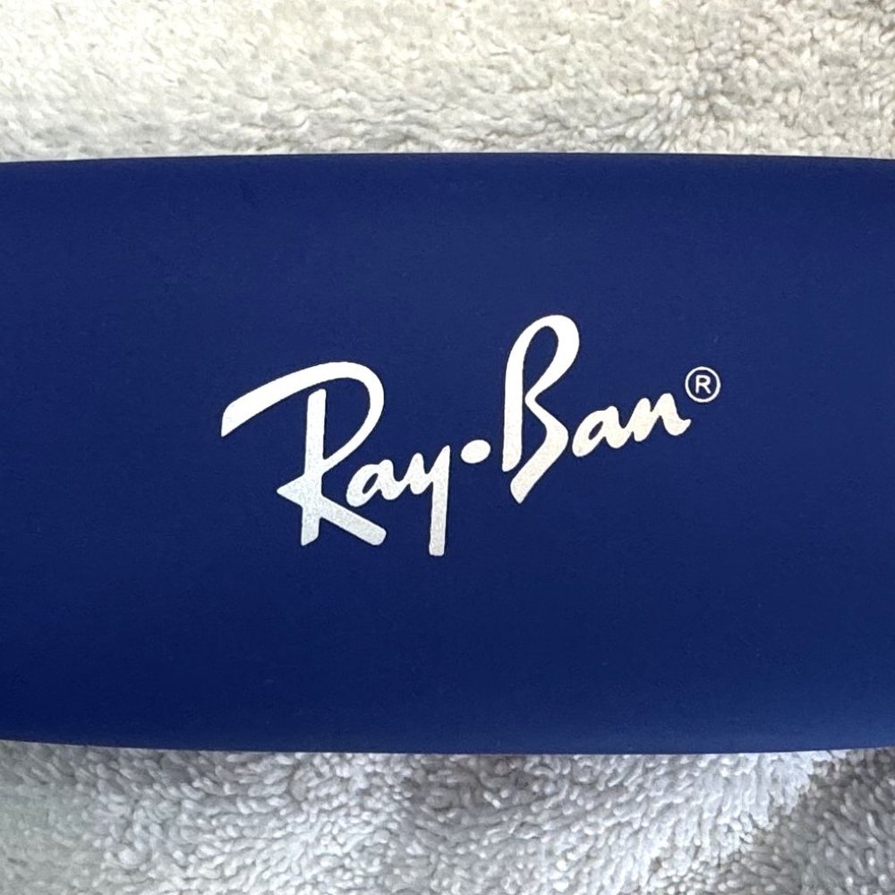 Ray Ban Junior Hard Shell Glasses Case Blue With Red Velvety Lining Case ONLY